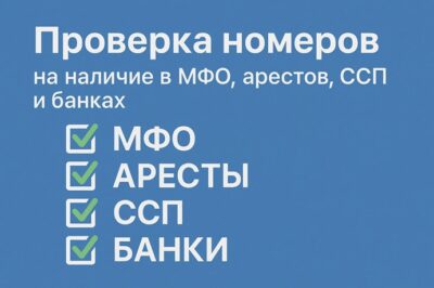 Проверка номеров на наличие в МФО, арестов, ССП и банках