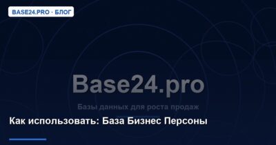 Как использовать База Бизнес Персоны