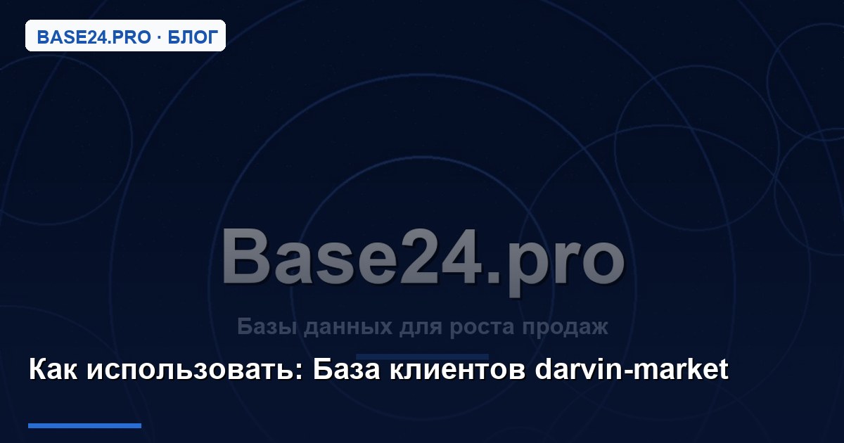 Как использовать База клиентов darvin-market