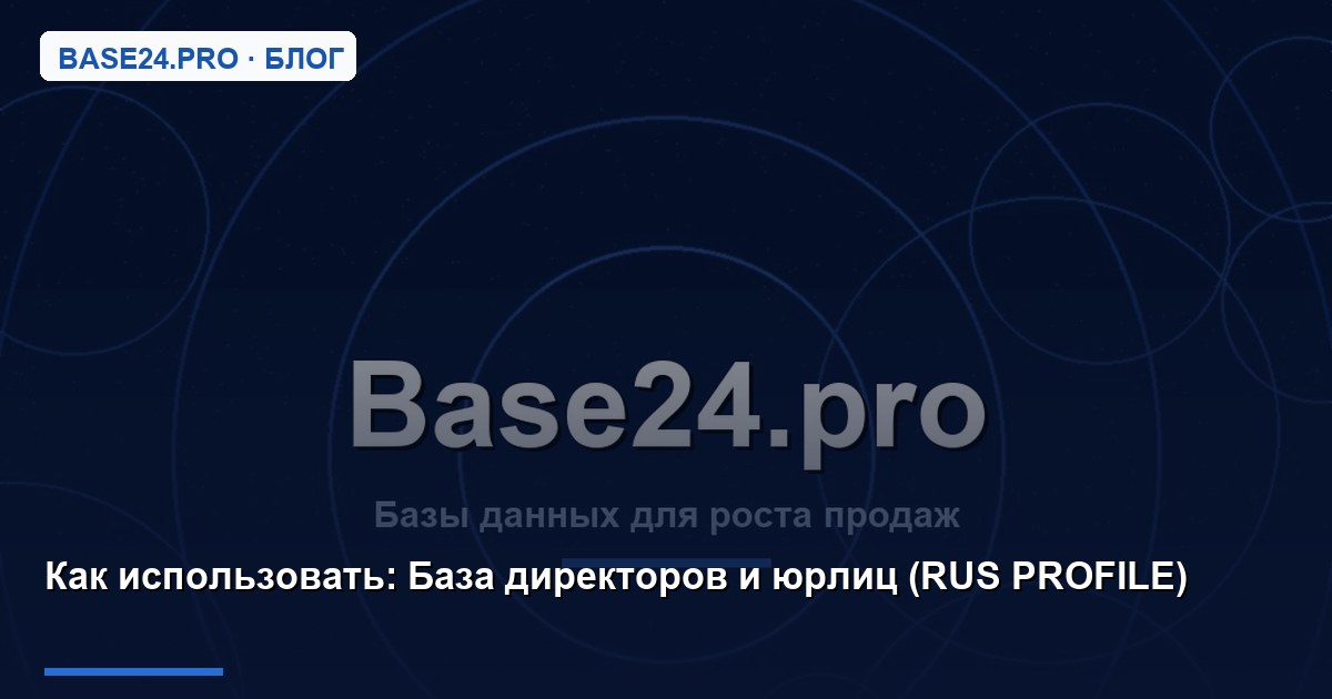 Как использовать База директоров и юрлиц (RUS PROFILE)